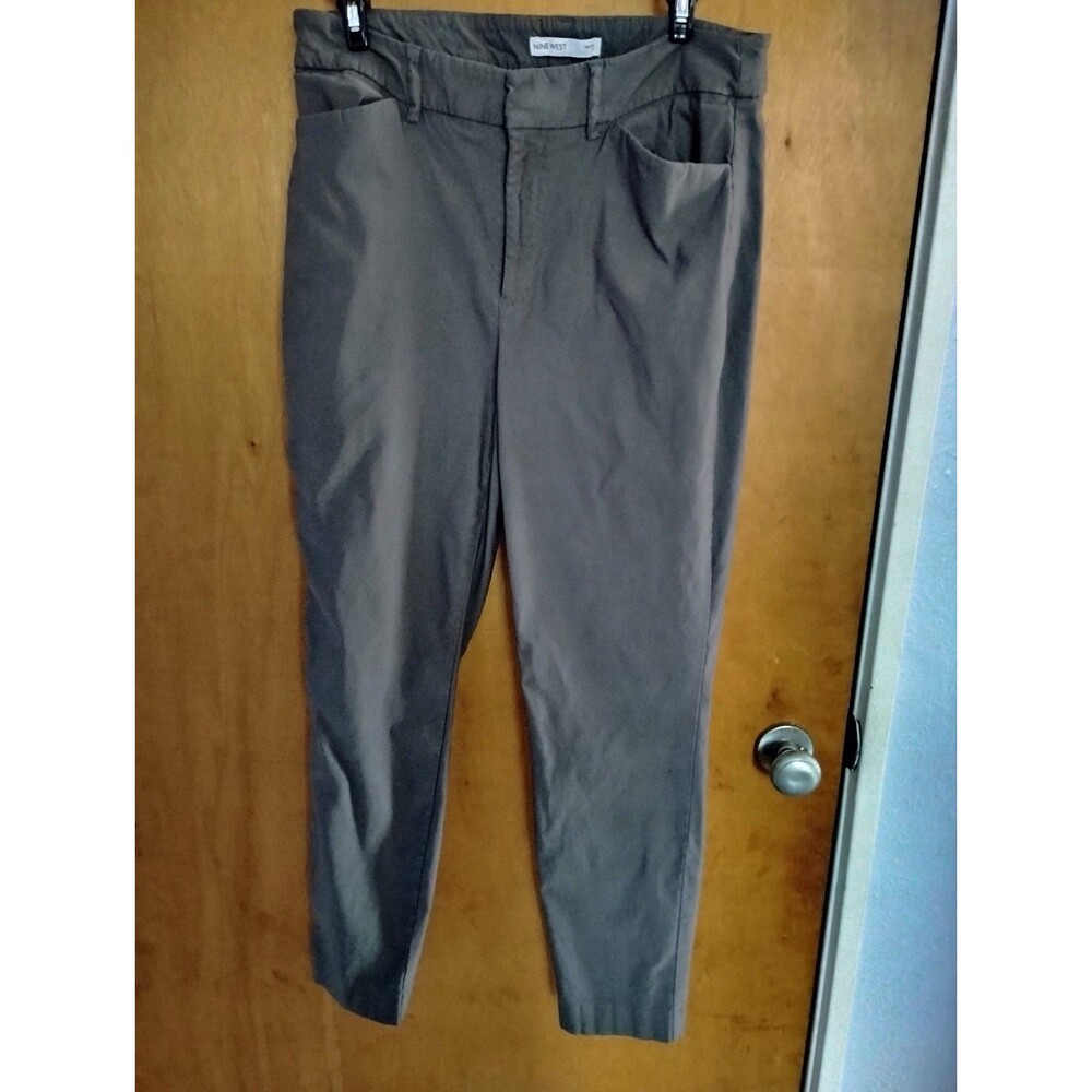 Nine West Grey Slim Ankle Stretch Front Pocket Professional Workwear Pant Size 8